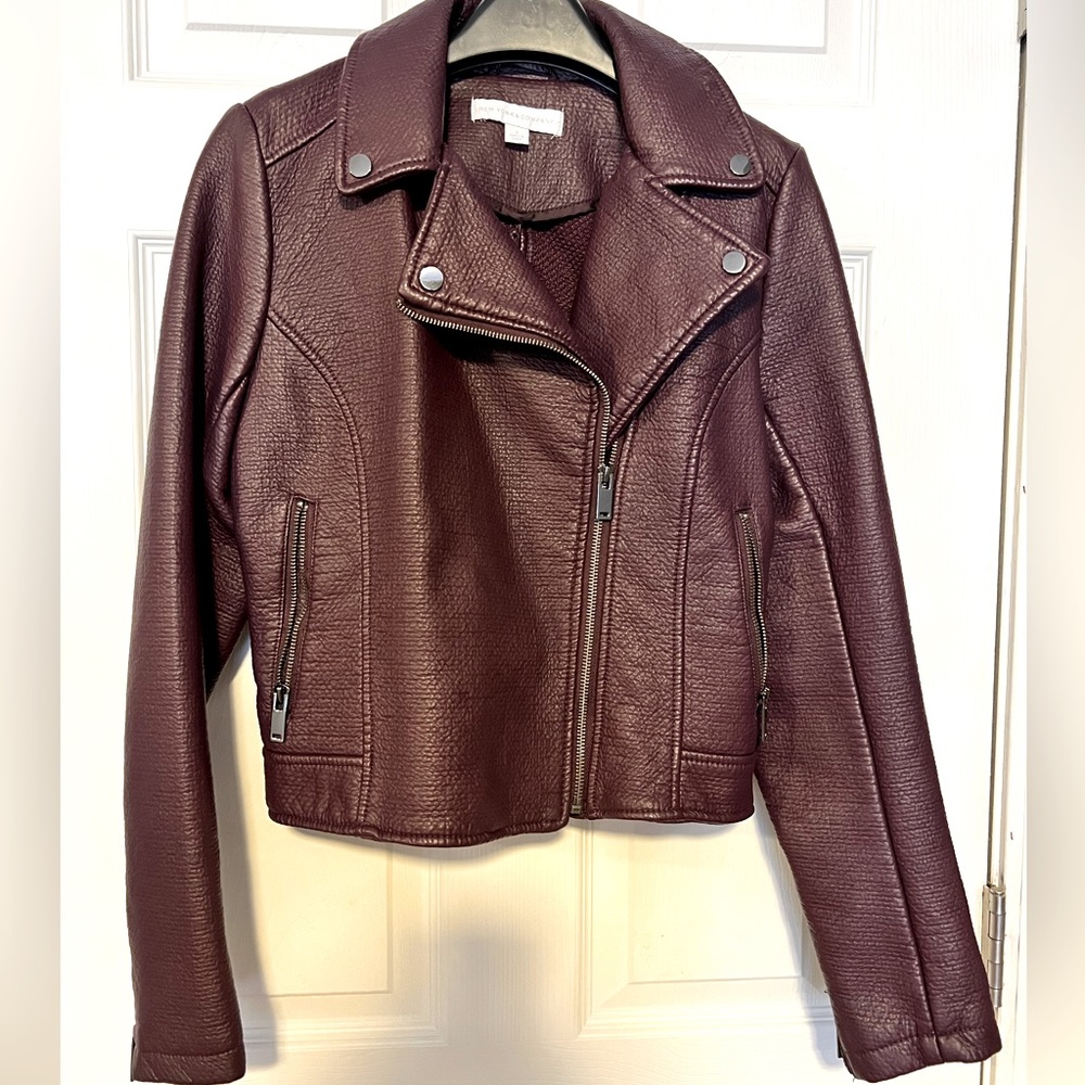 New York and Company Burgundy leather jacket